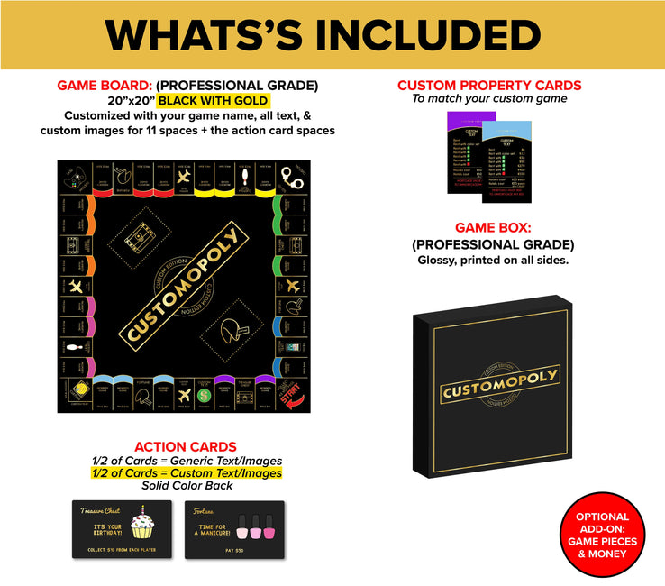 Black & Gold Edition: Customopoly Board Game