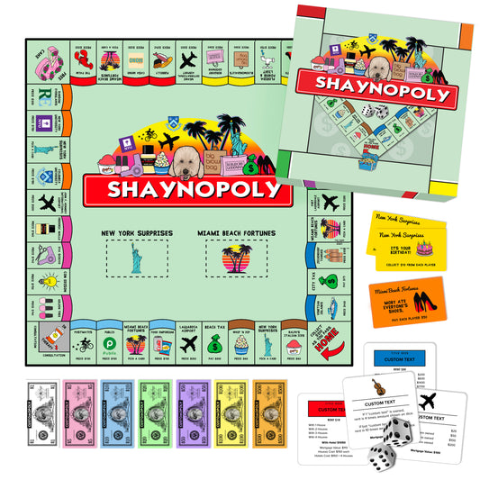 Personalized Box, Game board, Cards and Properties. Make Your Own Board Game. Personalized Monopoly. Customizable Board Game. 20x20. 